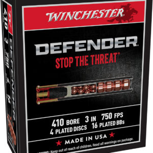 Winchester Ammo S413PDX1 PDX1 Defender Combo 410Gauge 3" 4Defense Discs/16 BBs Shot 10 Per Box/10 Case