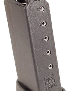 Pistol magazine for 9mm guns with capacity for multiple rounds.