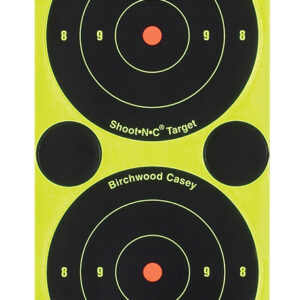 Birchwood Casey 34375 Shoot-N-C Reactive Target Self-Adhesive Paper Black/Yellow 3" Bullseye 240 Pack