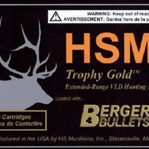 HSM 300HH168VLD Trophy Gold Extended Range 300 H&H Mag 168 gr Berger Hunting VLD Match 20 Per Box/ 20 Case
