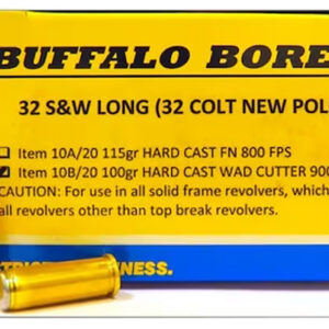Buffalo Bore Ammunition 3A20 Outdoorsman Strictly Business 45Colt +P 325gr Lead Flat Nose 20 Per Box/12 Case