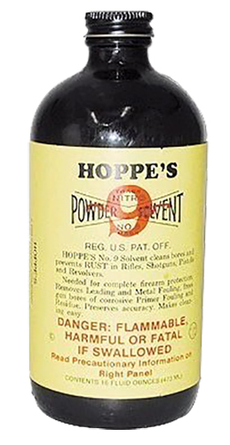 Hoppe's 916 No. 9 Bore Cleaner Removes Carbon Powder & Lead Fouling Child Proof Cap 1 Pint (16 oz.) Bottle 10 Per Pack