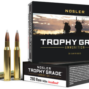 Nosler 48545 Trophy Grade  280Rem 140gr Nosler AccuBond 20 Per Box/10 Case