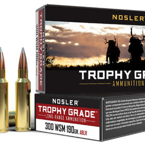 Nosler 60106 Trophy Grade Long-Range 300WSM 190gr Nosler Spitzer AccuBond Long Range 20 Per Box/10 Case