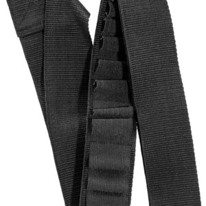 Black tactical gun holster belt loop for concealed carry and firearm safety.