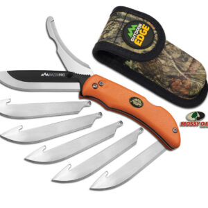 Outdoor Edge RO20C RazorPro  3.50" Folding Razor/Gut Plain/Saw 420J2 Stainless Steel Blade FRN Orange Handle