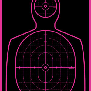 TruGlo TG13P6 Tru-See Handgun Target Self-Adhesive Heavy Paper Black/Pink 12"x18" Silhouette 6 Pack