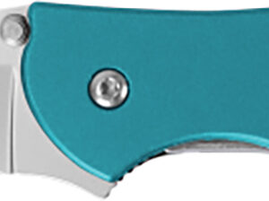 Kershaw 1660TEAL Leek  3" Folding Drop Point Plain Bead Blasted 14C28N Steel Blade Teal Anodized Aluminum Handle Includes Pocket Clip