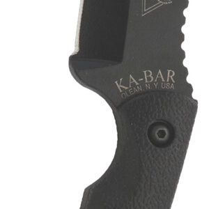 Ka-Bar 2486 TDI Hell Fire 3.56" Fixed Recurve Tanto Plain Black 1095 Cro-Van Blade, Black Ultramid Handle, Includes Sheath