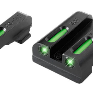 Compact laser sight attachments for firearms with green laser pointers.