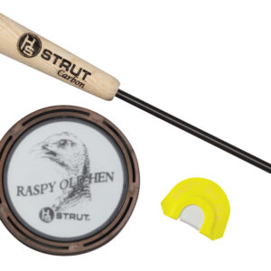 HS Strut 07011 Raspy Old Hen  Friction Call Turkey Hen Sounds Attracts Turkeys Glass/Carbon