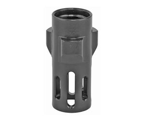 Gun suppressor muzzle device for firearm attachment.