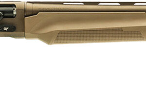Precision bolt-action rifle with tan stock and black barrel, ideal for hunting and shooting sports.