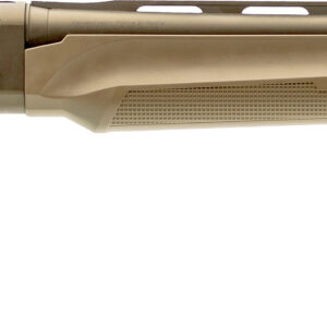 Bolt-action rifle with tan stock and long barrel for precision shooting.