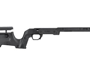 Adjustable gun stock for precision shooting and comfort.