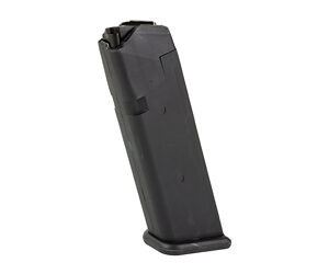 Black pistol magazine for firearms with a base plate.