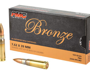 Ammunition box with 7.62x39mm caliber bullets for rifles.