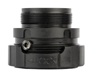 Silencer attachment for firearms, black cylindrical suppressor with threaded end.