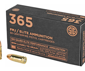 High-quality 9mm Luger FMJ Elite Ammunition for target shooting and practice.