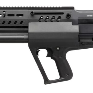 Airsoft gun with tactical design and adjustable stock.