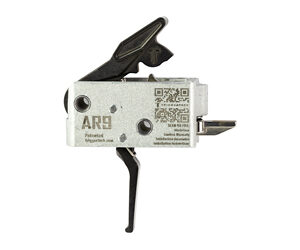 Close-up of a firearm safety device with ARS branding and QR code.