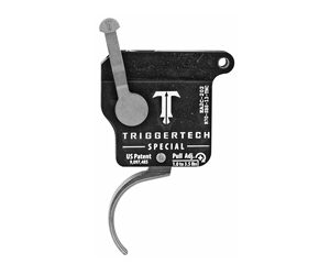 Close-up of TriggerTech Special firearm trigger with safety features.