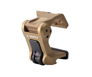 Tactical rifle scope mount in tan color for precision aiming.