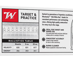Backed by generations of legendary excellence, Winchester "USA White Box" stands for consistent perf.