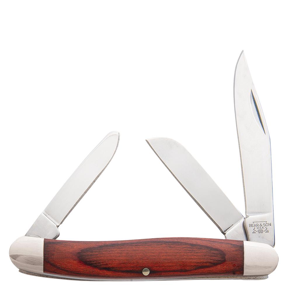 Bear & Son Midsize Stockman Folding Knife 2-3/8" Clip Point Blade Rosewood