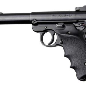 Hogue Ruger MKIV Rubber Grip with Finger Grooves and Right Hand Thumb Rest Black