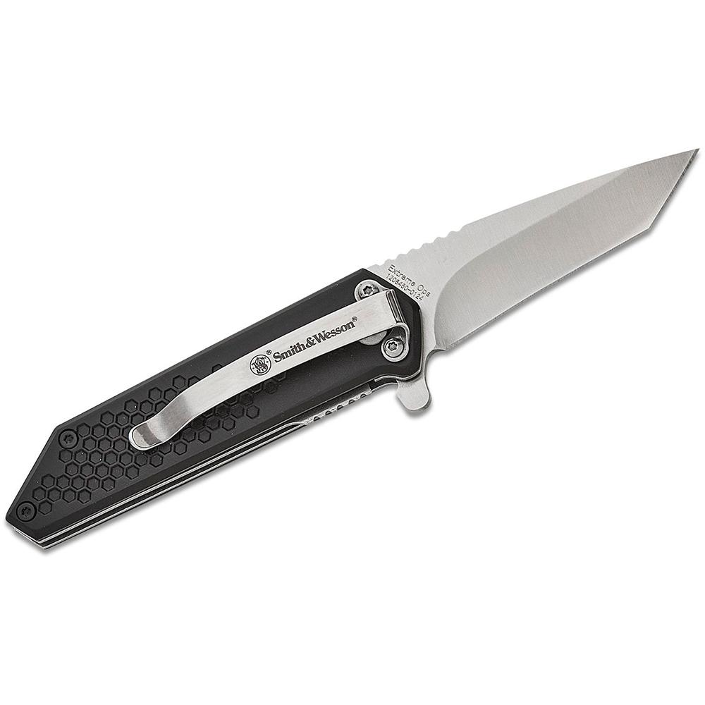 Smith & Wesson Extreme Ops Spring Assist Folding Knife 2-1/2" Tanto Blade Black