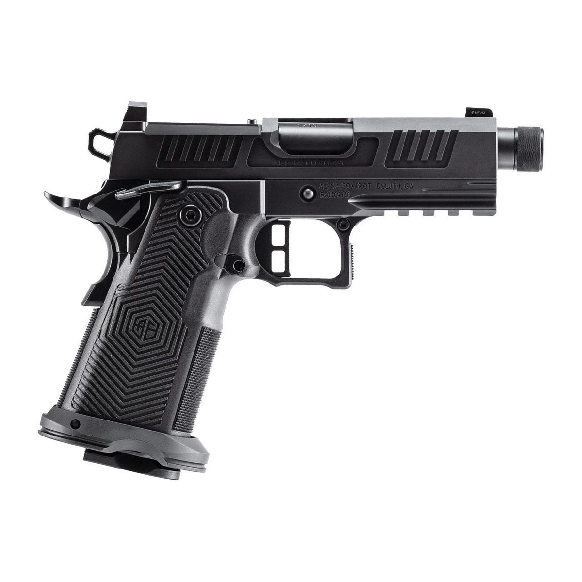 Alpha Foxtrot AF1911-Romulus Handgun 9mm Luger 17rd (1) & 20rd (1) Magazine 3.5"Threaded Barrel Black MOS Cut