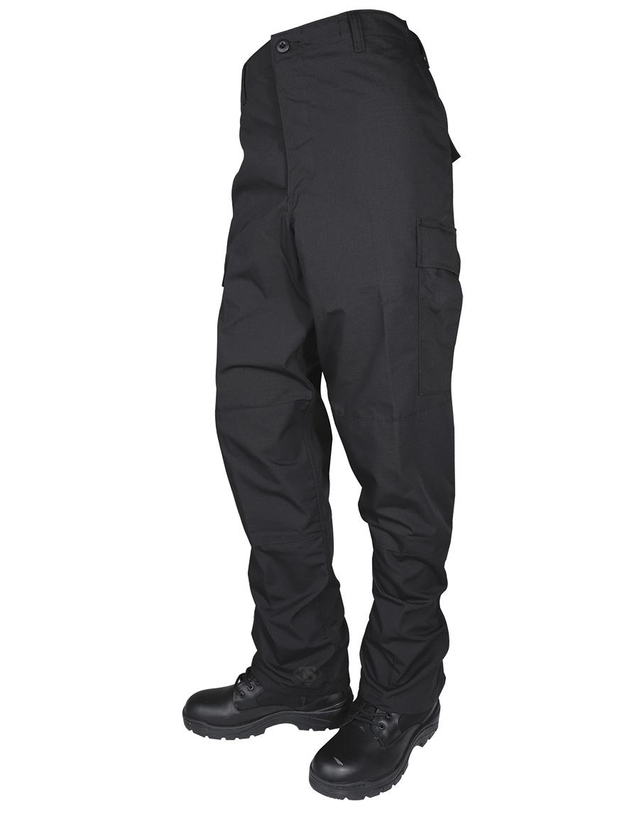 Tru-Spec BDU Basic Pants - 6.5oz. 65/35 Polyester Cotton Rip-Stop Zip Fly Closure Black Small
