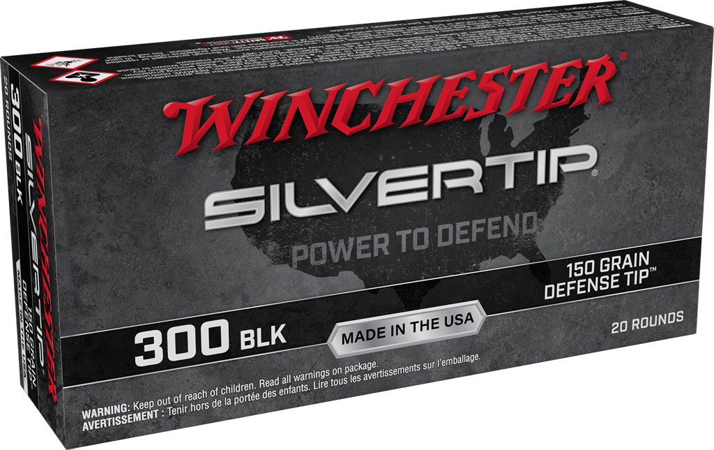 WINCHESTER BALLISTIC SILVERTIP 300 BLACKOUT 150G DEFENSE TIP 20RD BX 200RD CASE