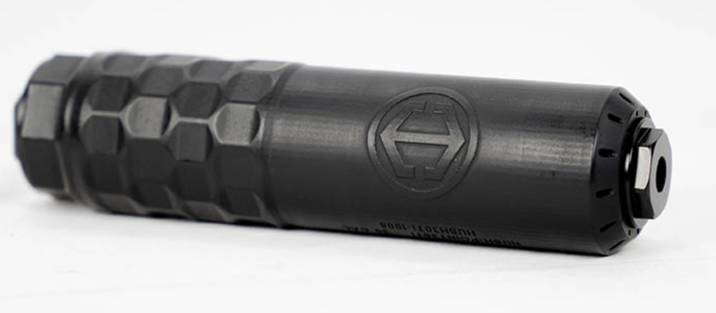 HUSH-POINT 30 SUPPRESSOR .30 CAL INCONEL FLOW-THRU, DT/HUB, 1/2X28 & 5/8X24 CAPS, FULL-AUTO RATED